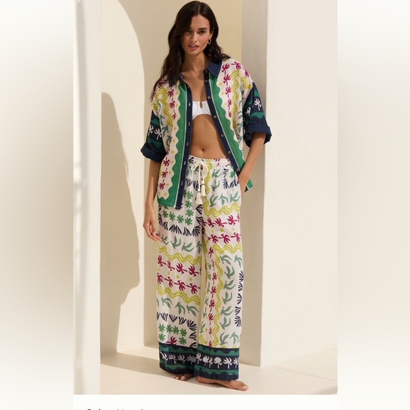 Anthropologie Pants - Anthropologie Celandine x Daniella Mandini linen blend pants set. S/SP